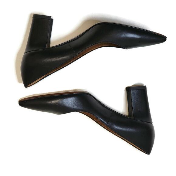 Aquatalia Black Leather Peony Pointed Toe Pumps Made in Italy Office Career 7 - Picture 8 of 15